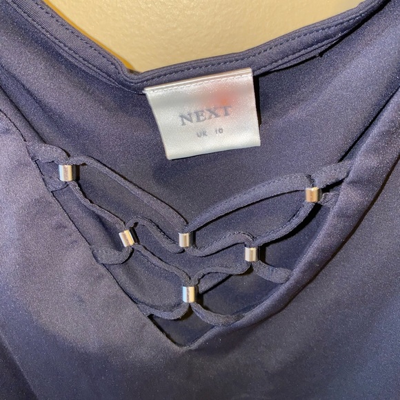 NEXT V Neck Cut Shirt, Webbing & Stud Design - Picture 3 of 3